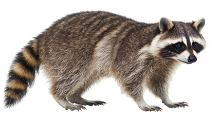 Title: Cute Raccoon Isolated on White Background High Resolution Animal Cutout