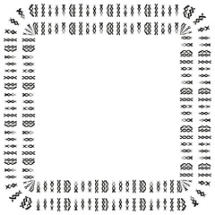 Ornamental square border. Decorative frame pattern. Vector vintage design. Classical ornament style.