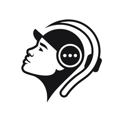 Human head profile silhouette vector illustration