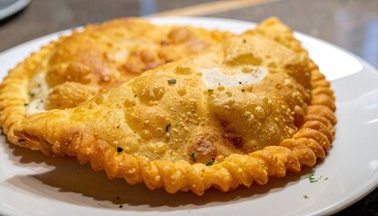 Juicy cheburek on a plate