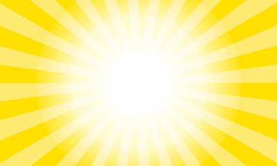 黄色の放射線・集中線ベクター