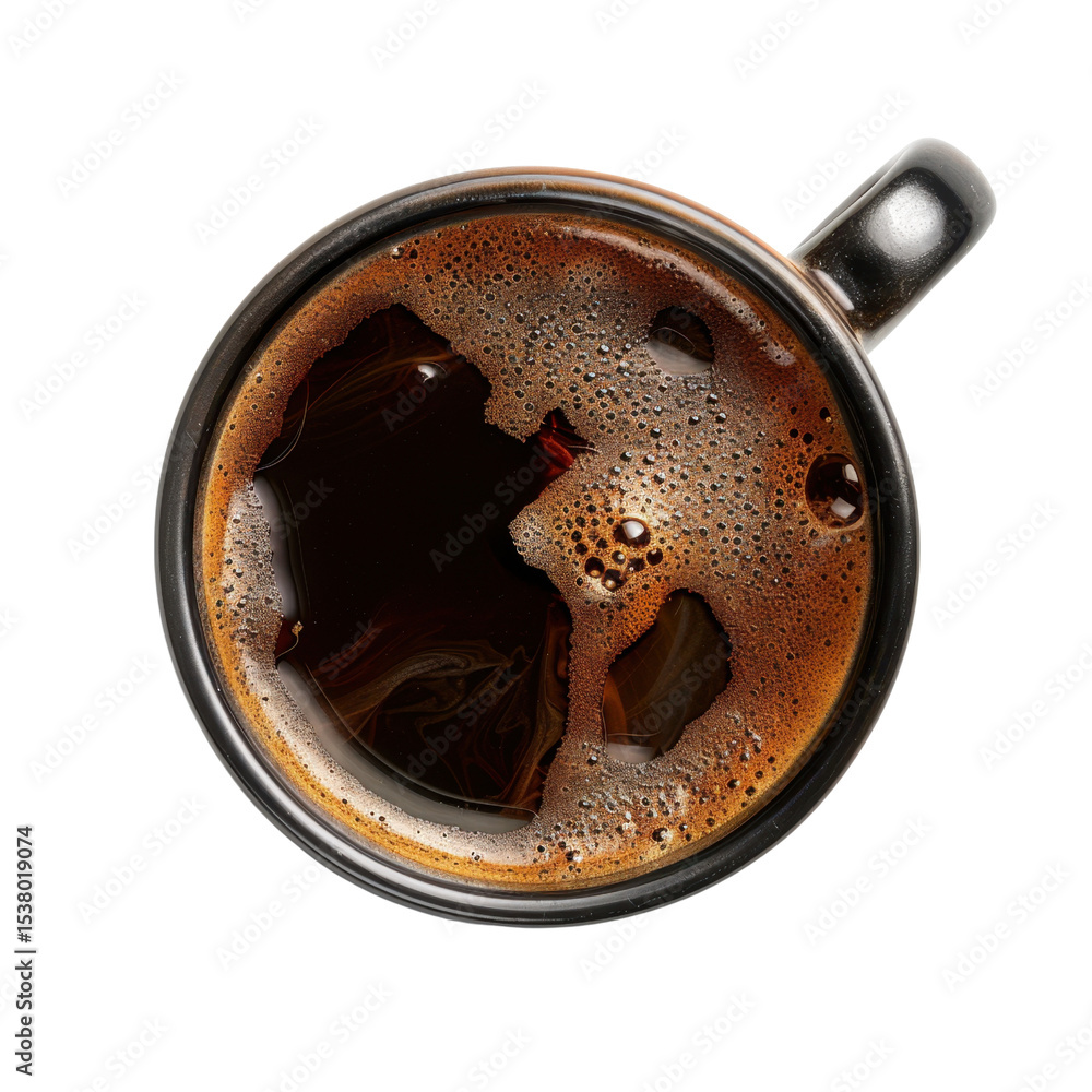 Poster steaming cup of coffee reveals artistic silhouette within its surface, creating captivating visual e
