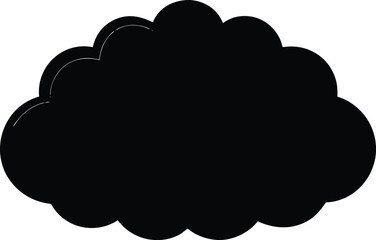 Minimalist Fluffy Cloud with Clean Edge Silhouette