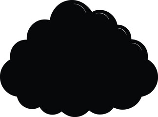 Cartoon Puffy Cloud Silhouette for Sky Concepts