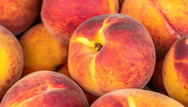Fresh peaches on the market