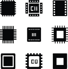 Vintage set of black and white vector icons and photo frames for web and mail design elements