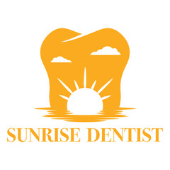 sunrise dentist flat minimalist logo design