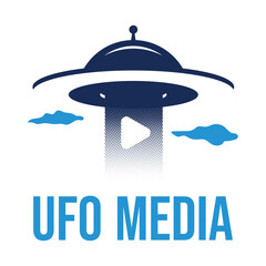 ufo media flat minimalist logo design