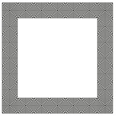 Textured square frame. Abstract vector border. Grunge pattern element. Decorative tile design.