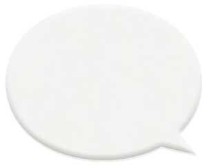 丸がきれいな楕円形のふわっとした立体的な右から吹き出す白い紙の吹き出し