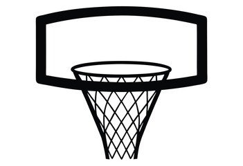 Basketball hoop silhouette vector illustration simple icon flat design