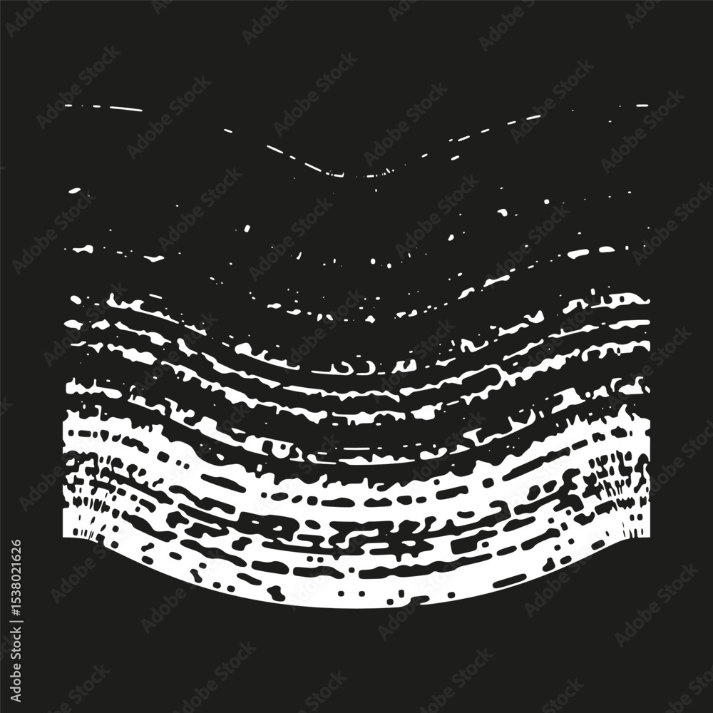 Poster white stripe texture. distorted line pattern. grunge abstract element. vector black background.