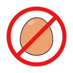 No Egg Sign on White Background
