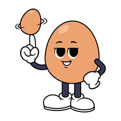 Vector Egg Character Spinning Egg on Finger