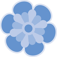 Blue Flower Icon Vector