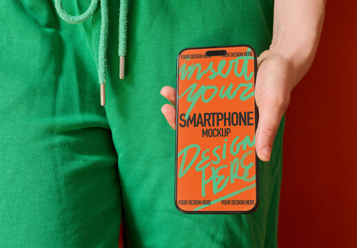 female Hand Holding Blank Screen Smartphone