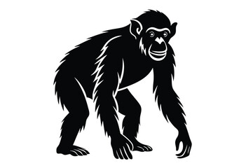 Wild chimp silhouette illustration vector elements chimp head icon