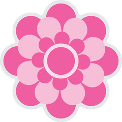 Pink Flower Icon Vector