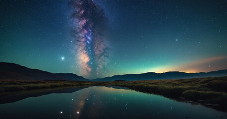 abstract rainbow aurora background