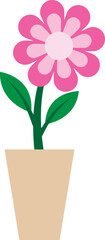 Illustration of a Pink Flowers on Pot
