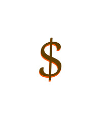 dollar sign isolated on white