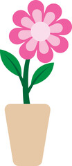 Illustration of a Pink Flowers on Pot