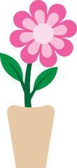Illustration of a Pink Flowers on Pot