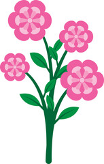 Illustration of a Pink Flowers on Pot