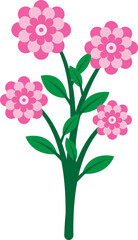 Illustration of a Pink Flowers on Pot
