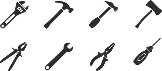 Obraz premium hand tools, construction tools, hardware, equipment, monochrome, simple, minimalist, vector graphics 