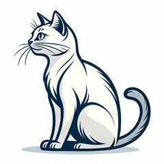 Lazy Cat illustration background isolated white 