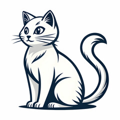 Lazy Cat illustration background isolated white 