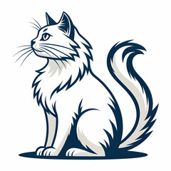 Lazy Cat illustration background isolated white 