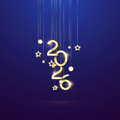 3D 2026 Happy new year letters banner, 2026 Happy new year vector art and illustration. 2026 Happy new year letters banner, Happy new year vector art and illustration. can use for, landing page, templ