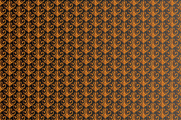 Elegant orange and black damask seamless pattern