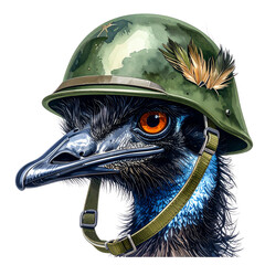 Portrait of a soldier's military helmet protecting the face, isolated on black