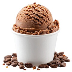 Delicious chocolate ice cream scoops in a bowl