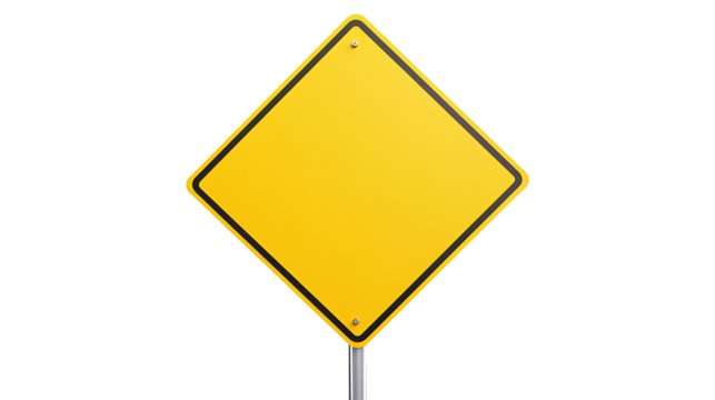 Caution ahead isolated on transparent background