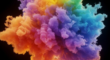 Fototapeta premium Vibrant Rainbow Ink Explosions A Colorful Abstract Masterpiece