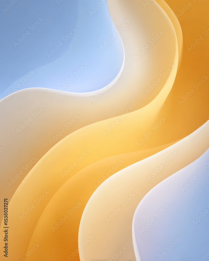 Aufkleber abstract flowing curves with gradient colors. artistic background, smooth texture, modern design, sm