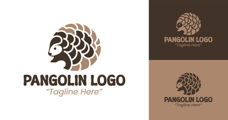 Creative Pangolin Logo in Earthy Tones for Professional Branding Solutions