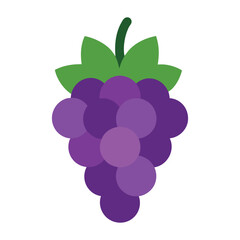 Grape fruits with leaf icon vector illustrtion