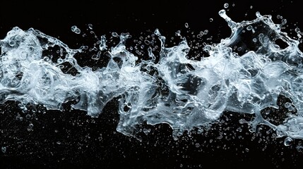 Water spurting out against Black Background,