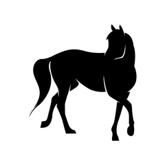 Black silhouette of horse animal. animal symbol