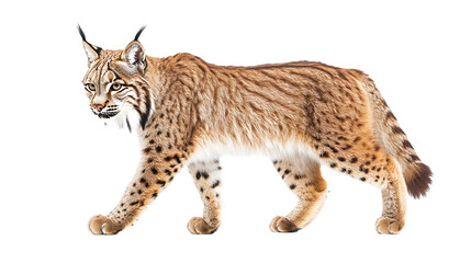 lynx in front of white background