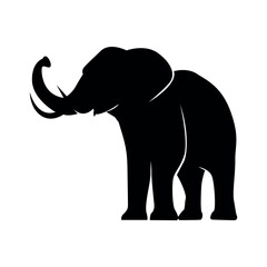 Black silhouette of elephant animal. animal symbol