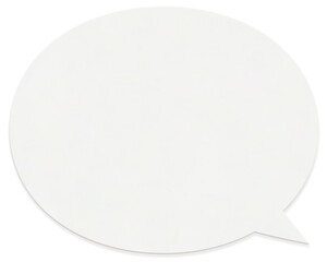 丸がきれいな楕円形の立体的な右から吹き出す白い紙の吹き出し