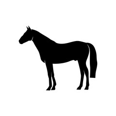 Black silhouette of horse animal. animal symbol