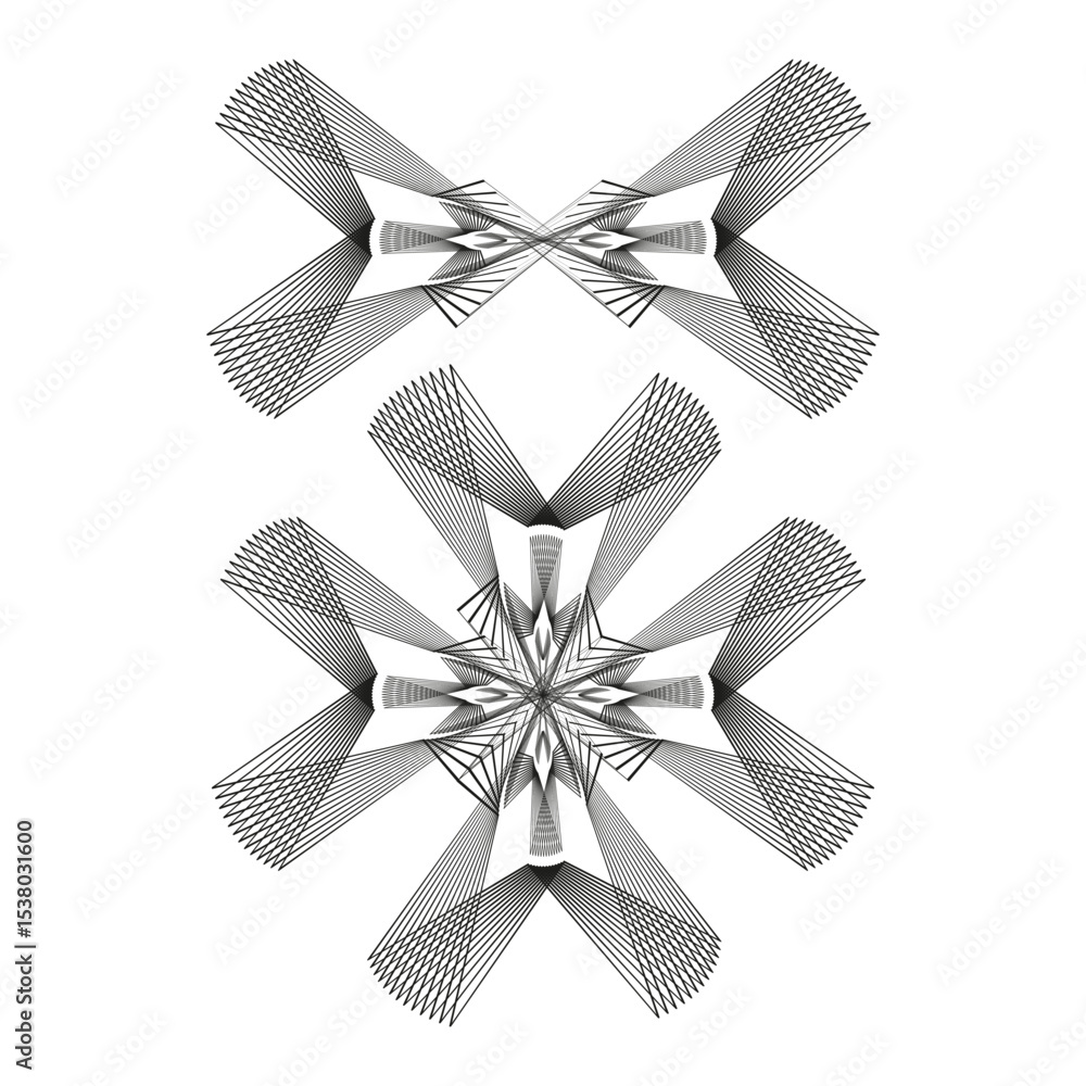 Aufkleber wireframe star structure. geometric symmetry icon. abstract shape vector. technical layout symbol.