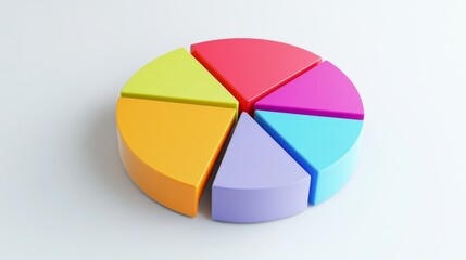 Fototapeta premium Business slide with a clean D pie chart, labeled parts and no clutter